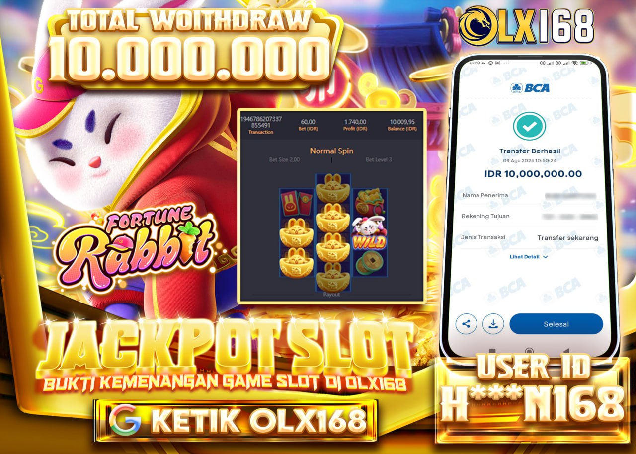 H***N168 JACKPOT FORTUNE RABBIT Rp.10.000.000 - LUNAS